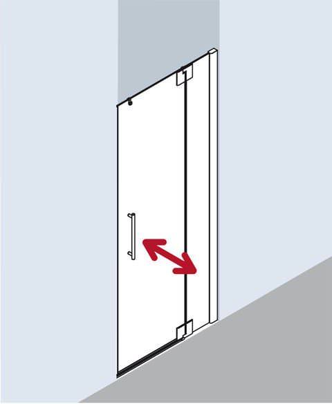 Kermi PASA XP Pendeltür 1-flügelig mit Festfeld PX 1TR/L-PX1TR075181AKM