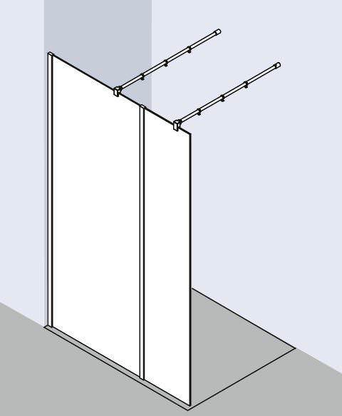 Kermi WALK-IN XB Festfeld in Flucht zur Kombination mit WALK-IN XB Duschwand XB WIH-XBWIH03020VAKM