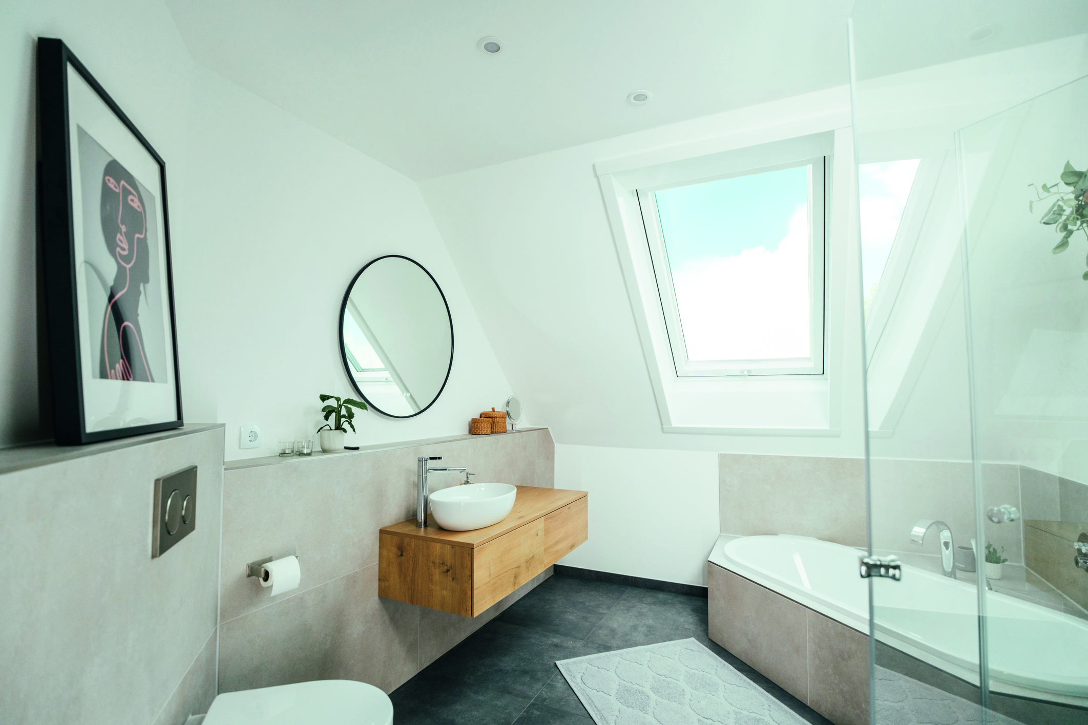 Roto Designo Heat Klapp-Schwingfenster R8 Kunststoff R89H 065/118 K200 Uw-Wert: 0,99 Sinken, Baden, Pflanze, Innenarchitektur, Badewanne