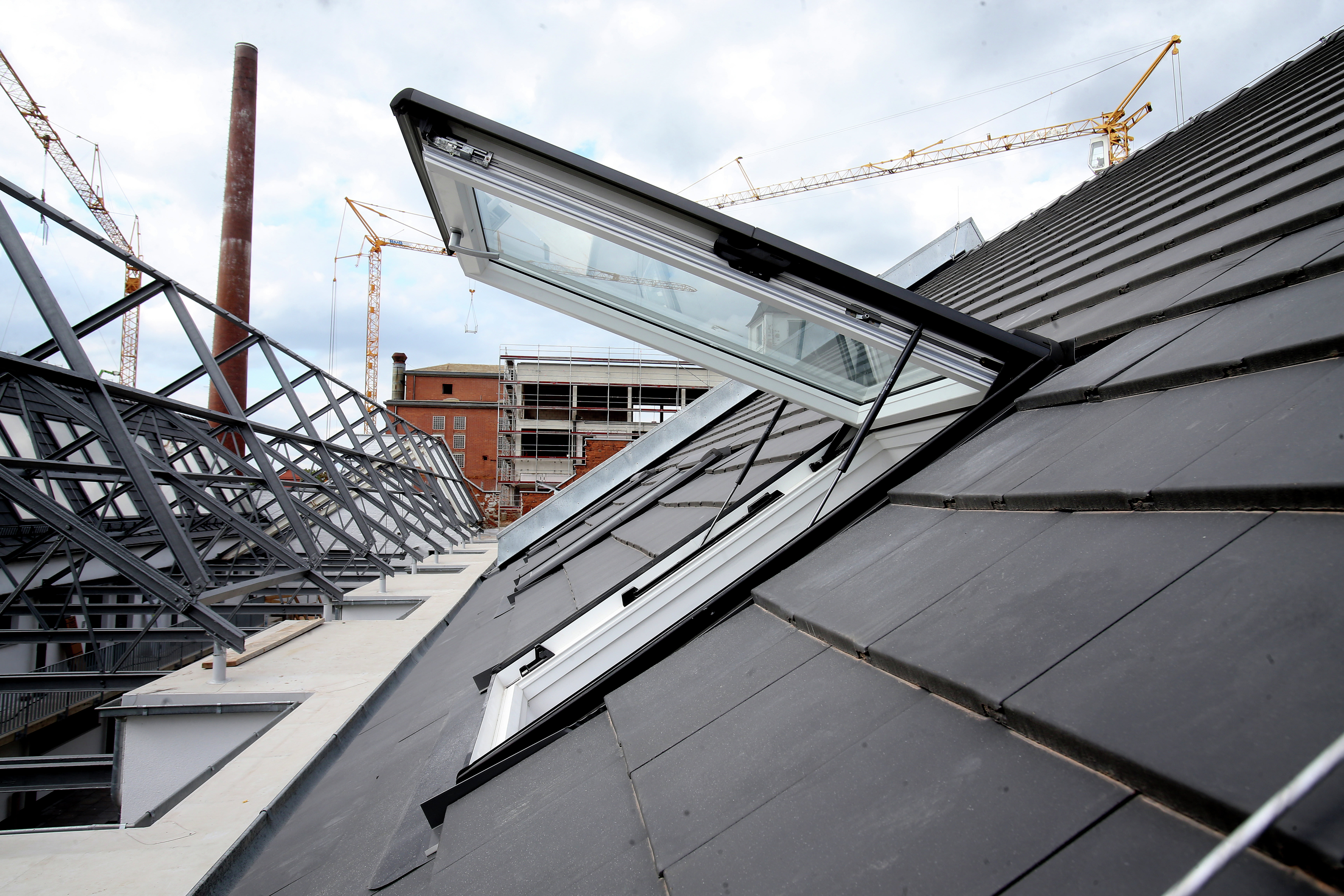 Schiefer, Konstruktion, Baukran