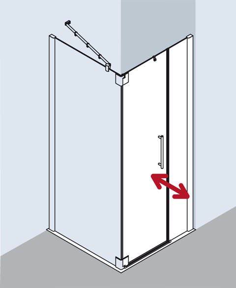 Kermi Pasa XP Pendeltür 1-flügelig und Festfeld PX 1FR/L-PX1FR075181AKM