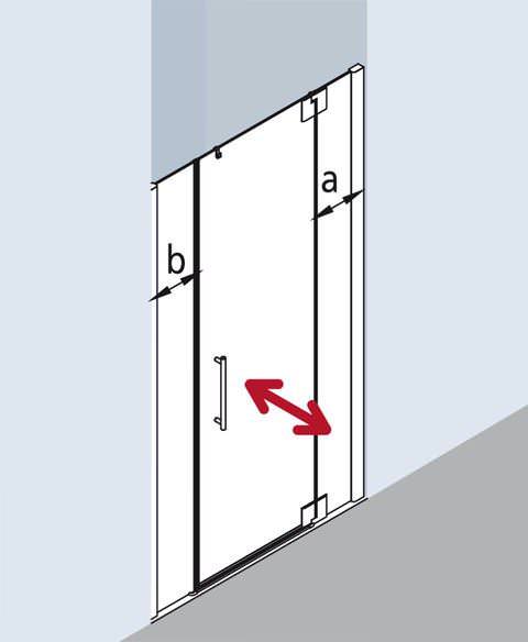 Kermi Pasa XP Pendeltür 1-flügelig mit Festfeldern PX 1GR/L-PX1GR110181AKM